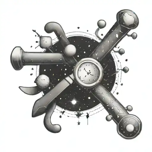 A Constellation Of Love-themed Symbols Intertwined With Pharmacy Tools