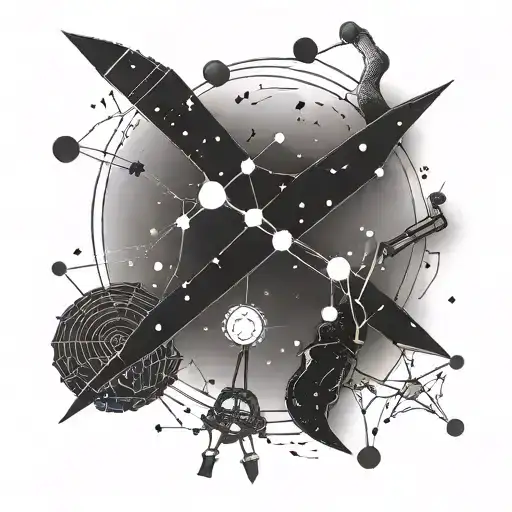 A Constellation Of Love-themed Symbols Intertwined With Pharmacy Tools