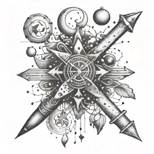 A Constellation Of Love-themed Symbols Intertwined With Pharmacy Tools