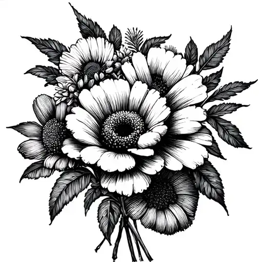 Feb April Dec Birth Flower Bouquet