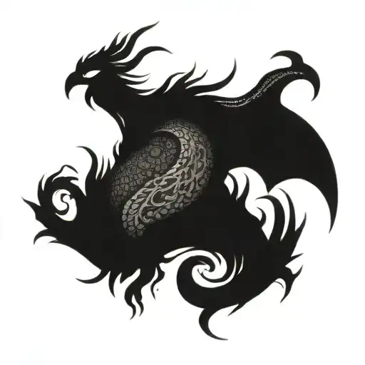Phoenix Inside Dragon