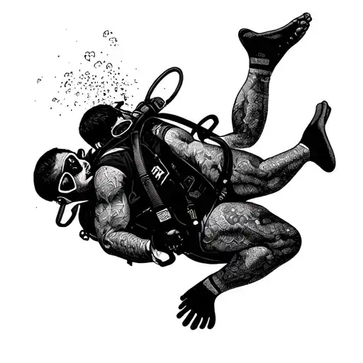 Scuba Diving Towards The Ground