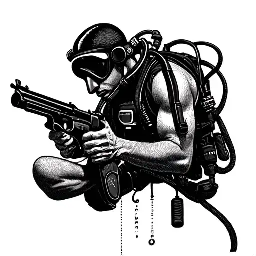 Scuba Diver With Gun