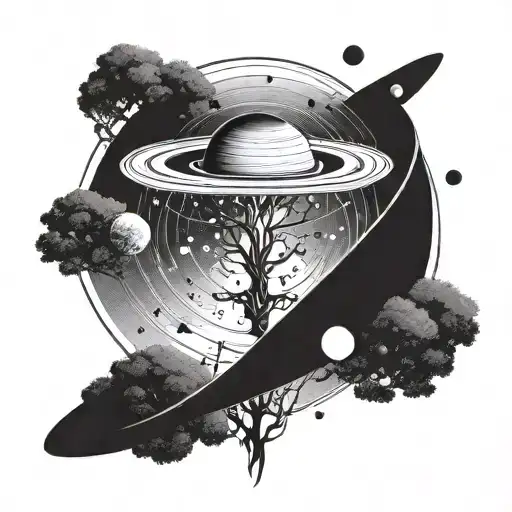 Saturn With A World Tree