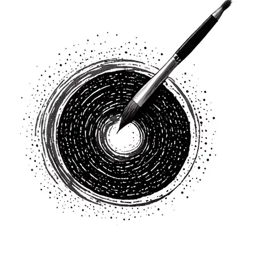 Enso Circle Paintbrush Stroke With Inside