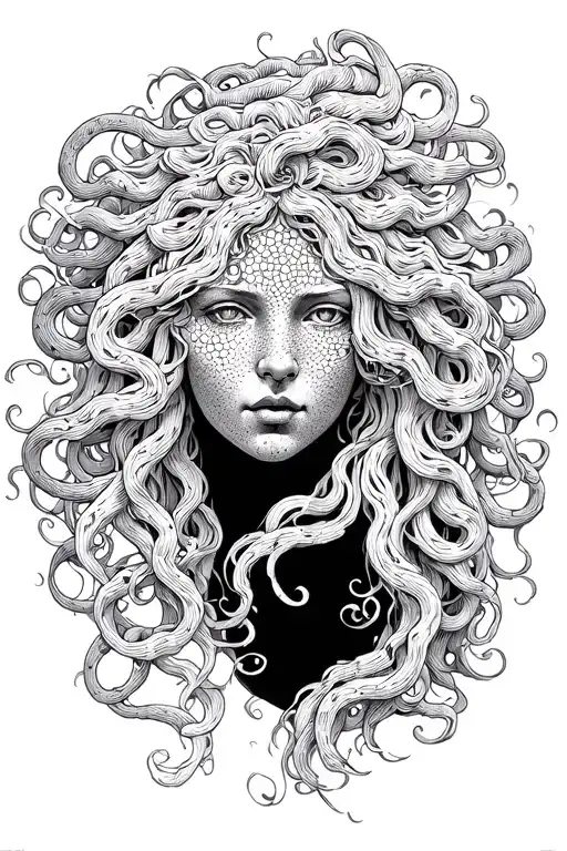 Medusa Gorgone Face With Bust