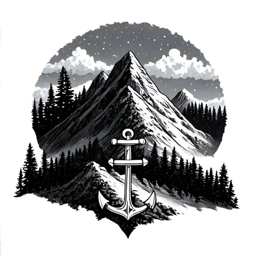 A Mountain Range With A Hidden Family Of Trees And An Anchor Symbol