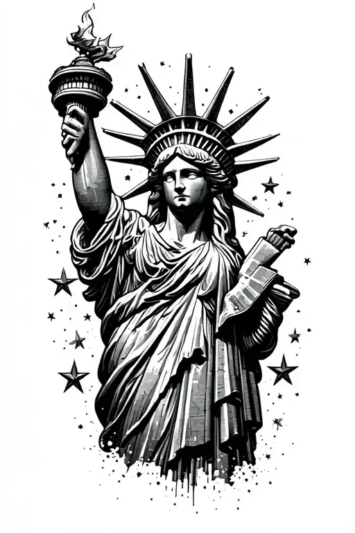 Liberty Torch With Stars
