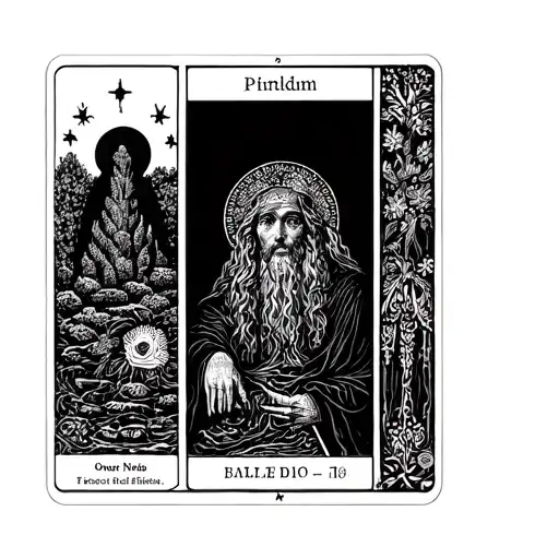 In The Style Of The Tarot Card Hermits