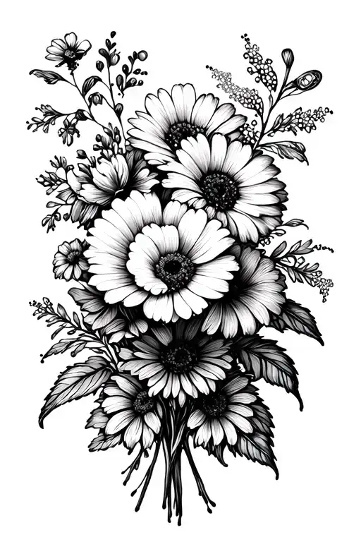 Boquet Of Flowers Symetrical