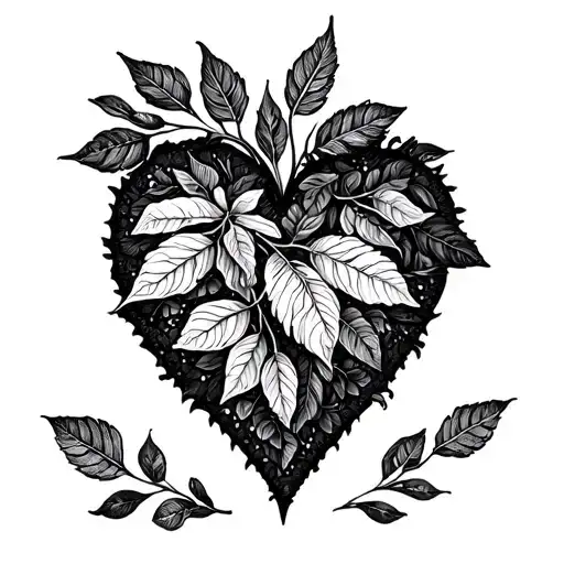 Leafy Heart Outline