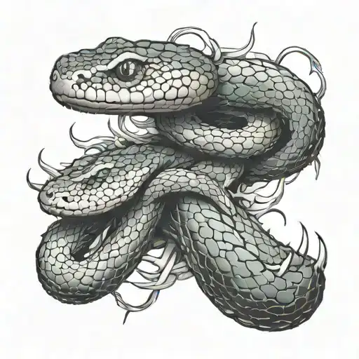 Snake Slithering Trough Thorns