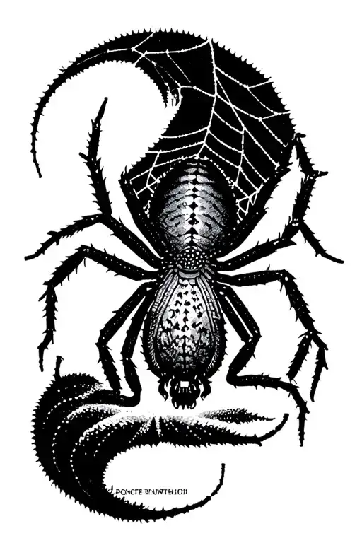 A Spider In The Center Of Its Web Made