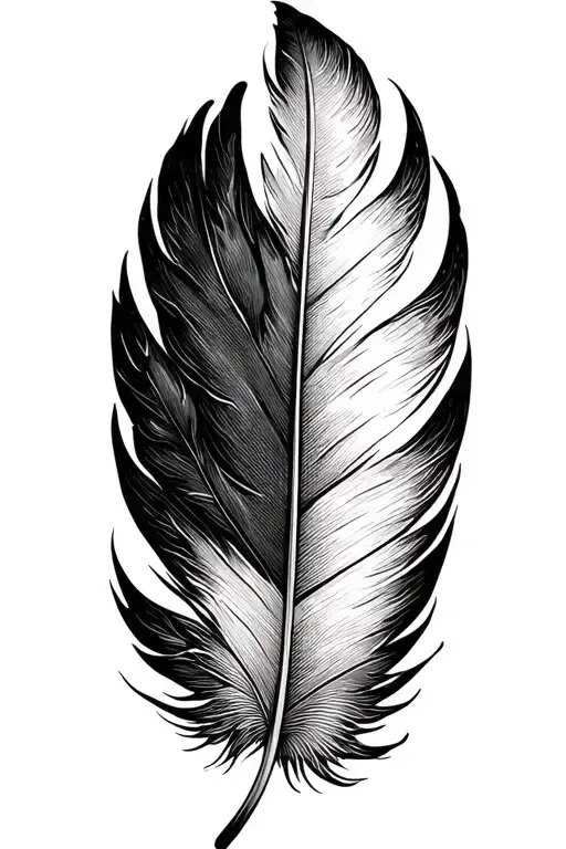 Long Black Skinny Raven Feather
