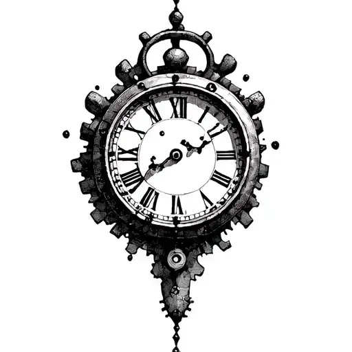 A Simple Old Clock With Gears Forming The Shape