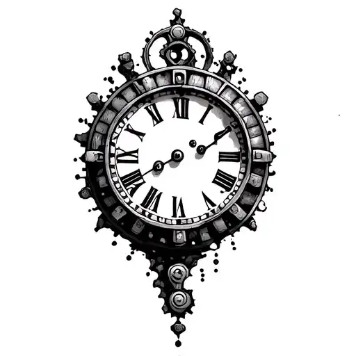 A Simple Old Clock With Gears Forming The Shape