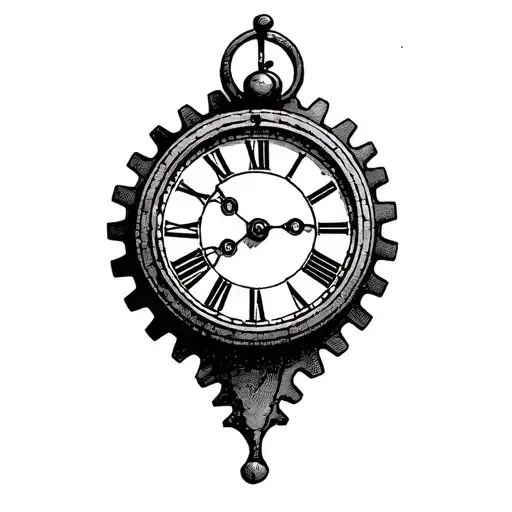A Simple Old Clock With Gears Forming The Shape