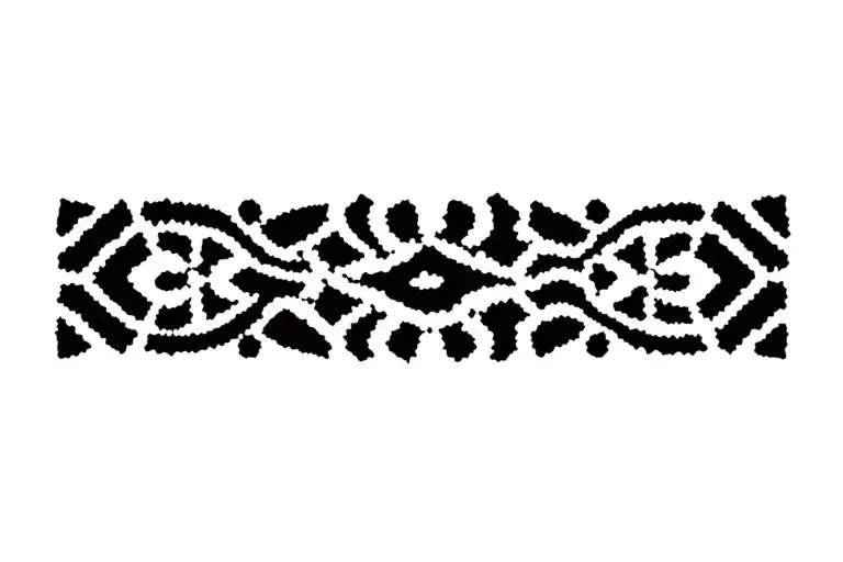 Ghanaian Adinkra Symbols Blended With Geometric Mandala Design Image In Black And White