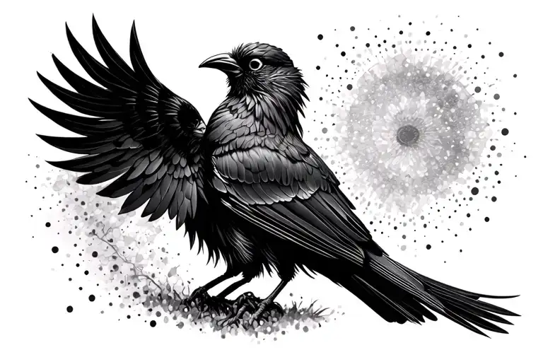 Black Warrior With Bird Perched