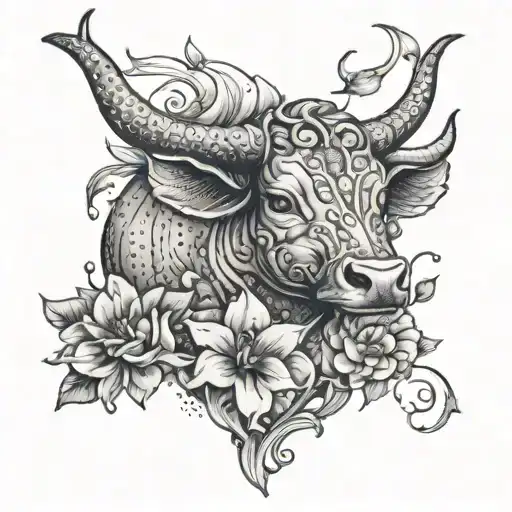 Taurus Zodiac Sign Flora Added Sympolizing Courage