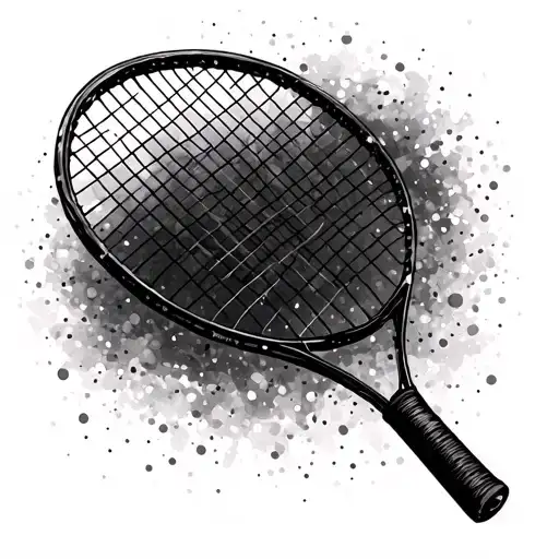 Abstract Tennis Racket Design Incorporating Weight Loss Progress Lines