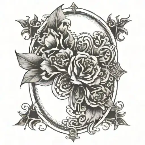 Create A Tattoo Featuring A Card Club Motif Intertwined With Sissy Symbol Elements