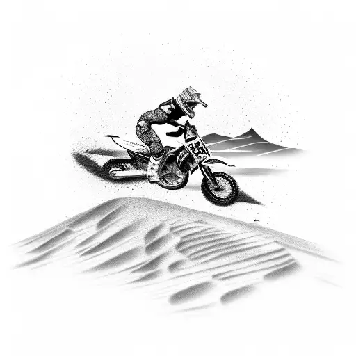 Motocross Rider Conquering A Desert Mountain