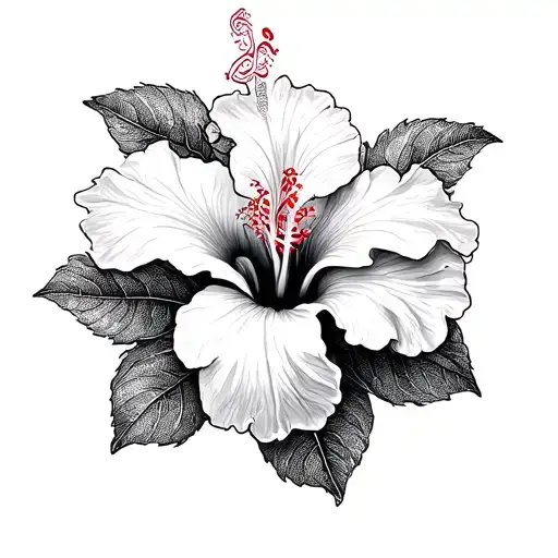 Arabic And Hibiscus Flower