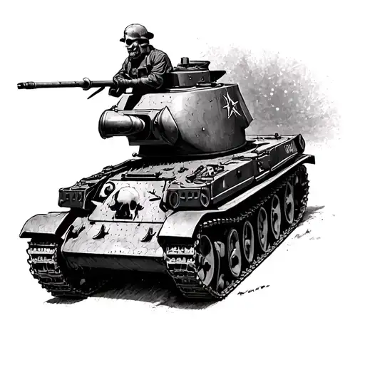 Panzerkampfwagen And A Skull