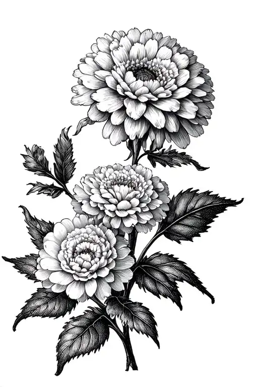 White Carnations And Chrysanthemum