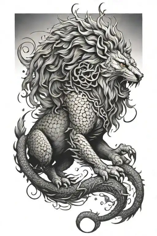 Lion Dragon Flying
