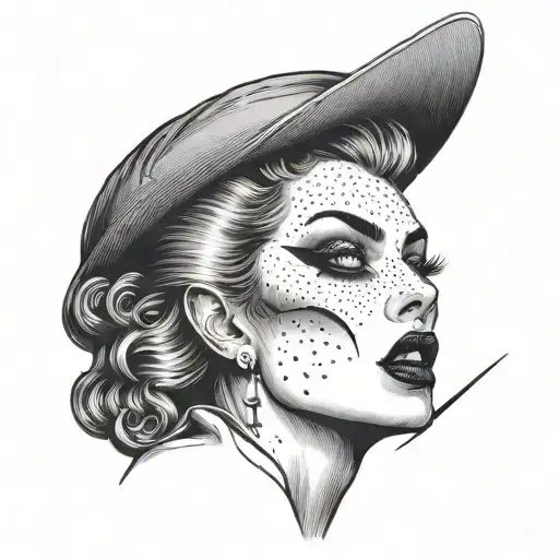 Vampire Woman Without Pupils Licking Her Lip