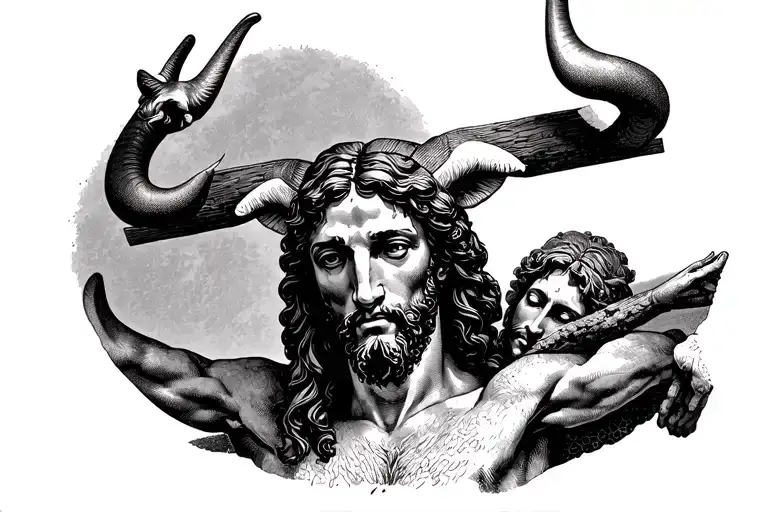 Taurus And Jesus Christ Crucified