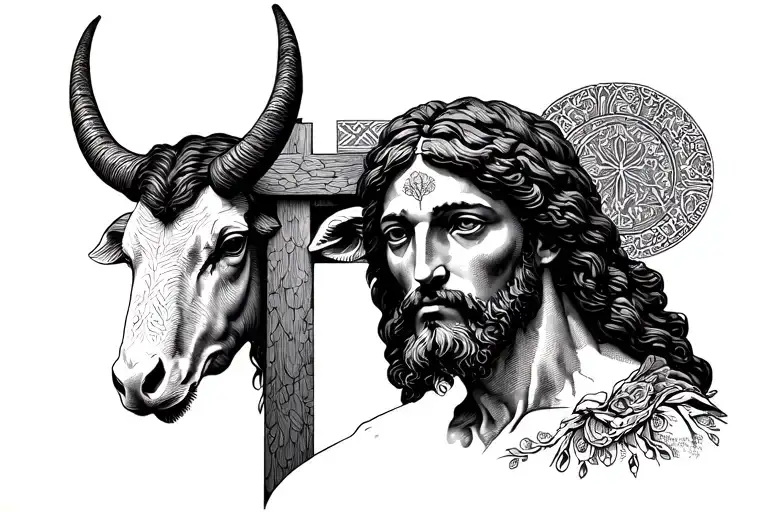 Taurus And Jesus Christ Cross