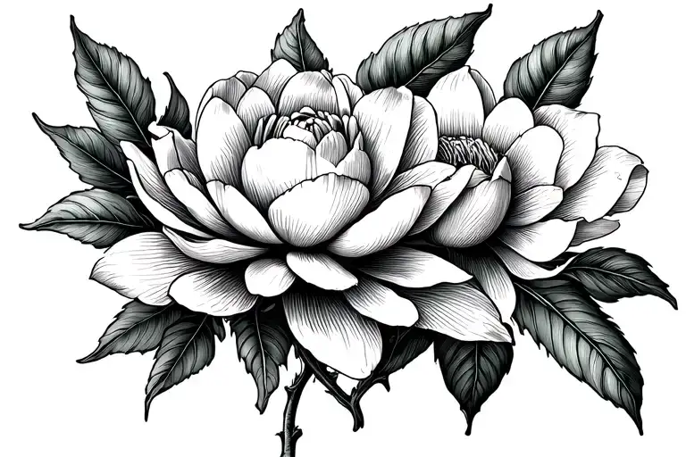 Magnolia And Peonia