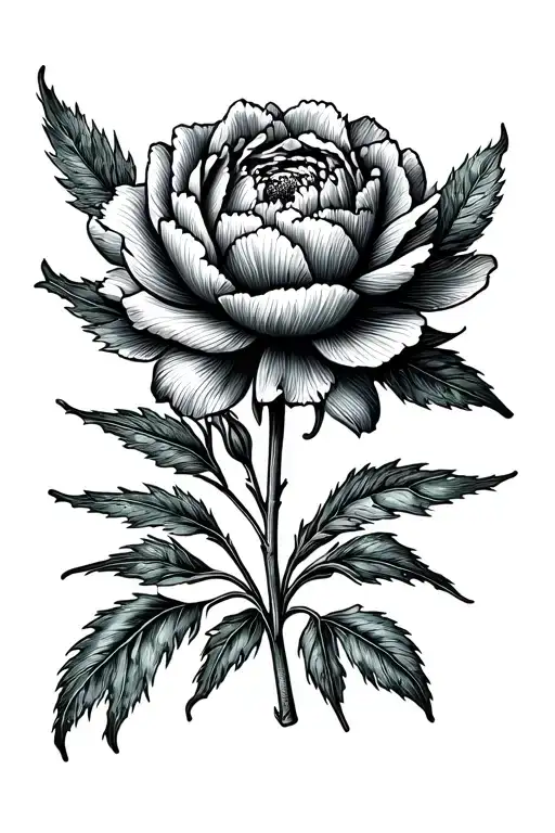 Peony And Foliage