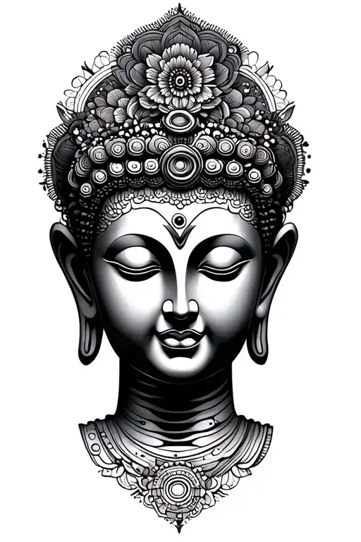 Buddhist Steampunk Zen Circle Wirh Buda