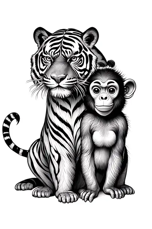 Tiger Dad And Monkey Daughter Chinese Zodiac