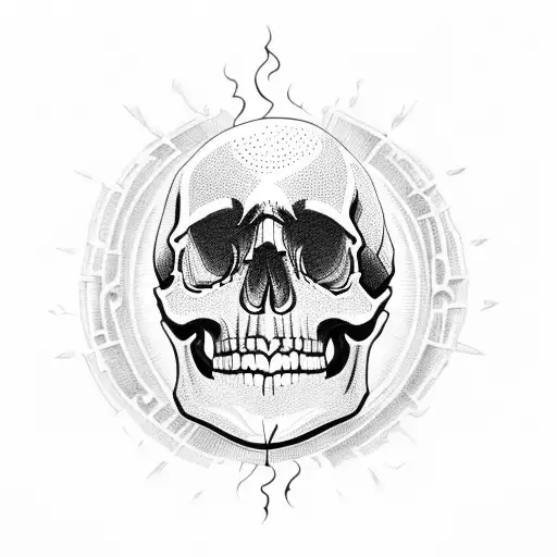 Smiling Skull With Fire From Mounth