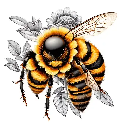 Pretty Flowers A Honey Bee Sitting Big