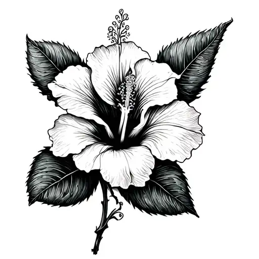 Tail Straw With Hibiscus Flower