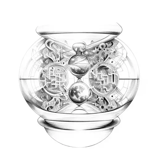 An Hourglass With An Intricate Maze Inside Representing The Journey We Take Through Time