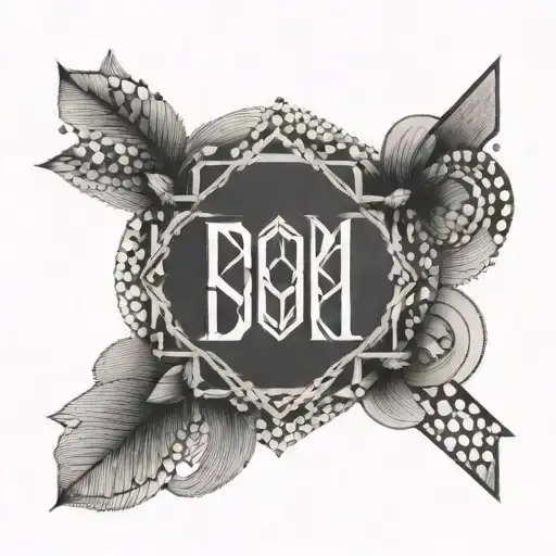 A Geometric Design Incorporating The Initials Of The Client's Children In A Subtle And Artistic Way