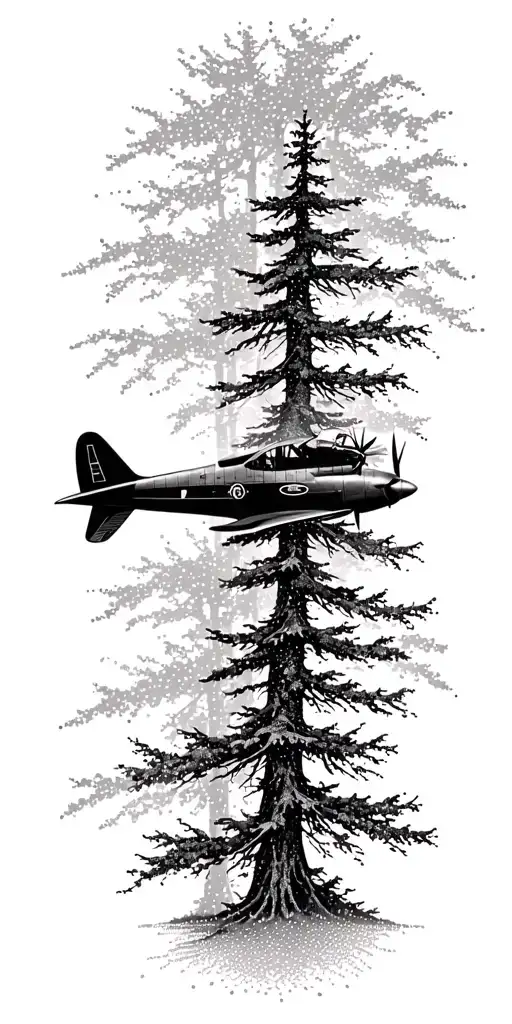 A Vintage Airplane Soaring Through A Forest With Compass
