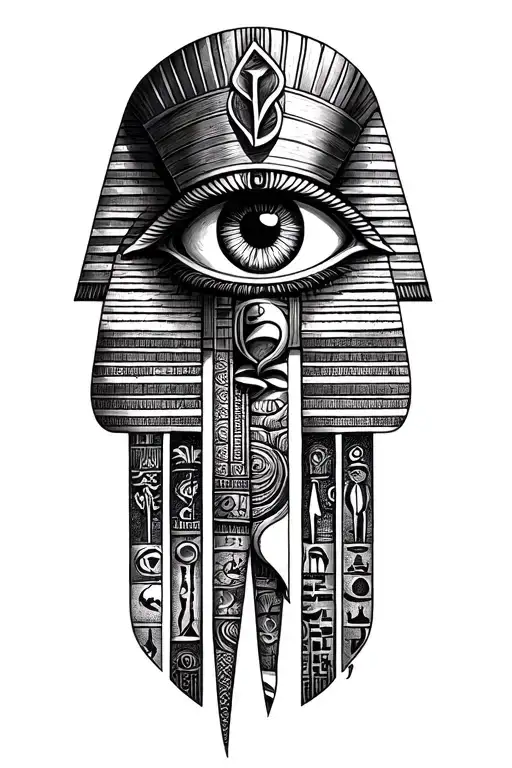 Egyption Eye Of Horus Eye And Toth With Protection Symbols