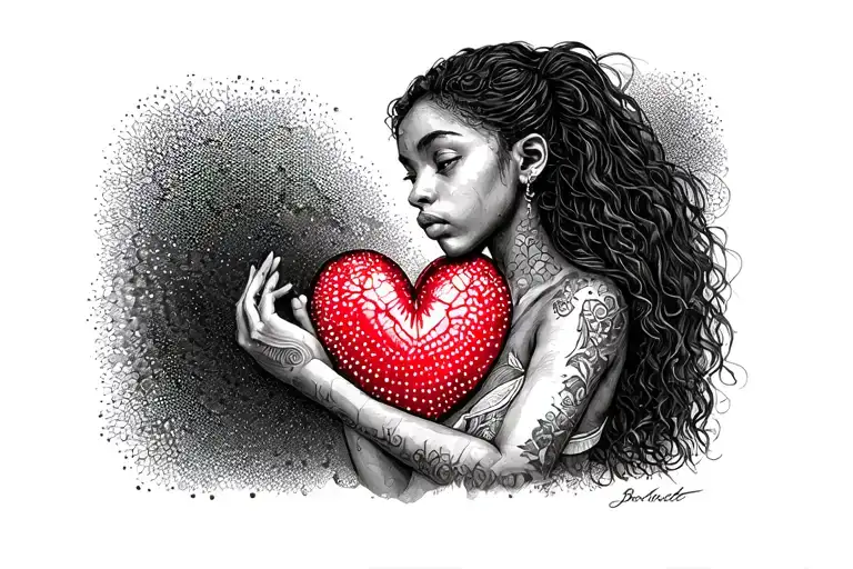 Hurt Black Girl Giving Her Heart