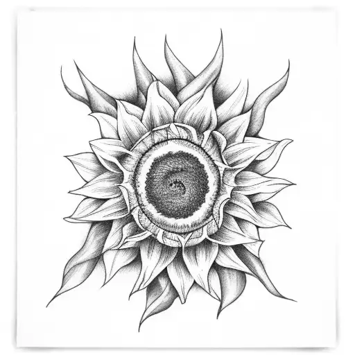 Sunflower With Stem Intertwined Into A Heart With Rose And Stem