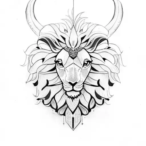 Lamb And Lion Head Merged As One