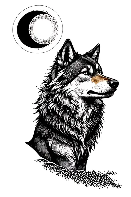 Lone Wolf Sun And Moon Solar Eclipse