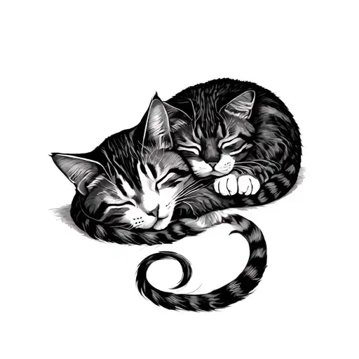 2 Cats Sleeping Together Symbolizing The Client's Love